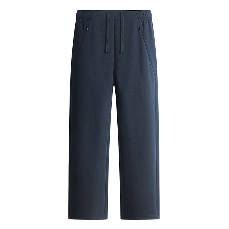 Men's Loose Lounge Jogging Pants made of technical cotton blend with elastic waistband & zip pockets Mune Fashion