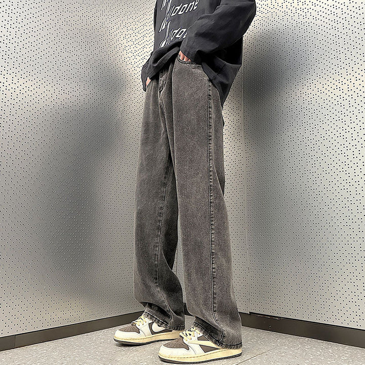 Men's Loose Vintage Denim Pants in Baggy Street Style with Front Pleat Mune Fashion