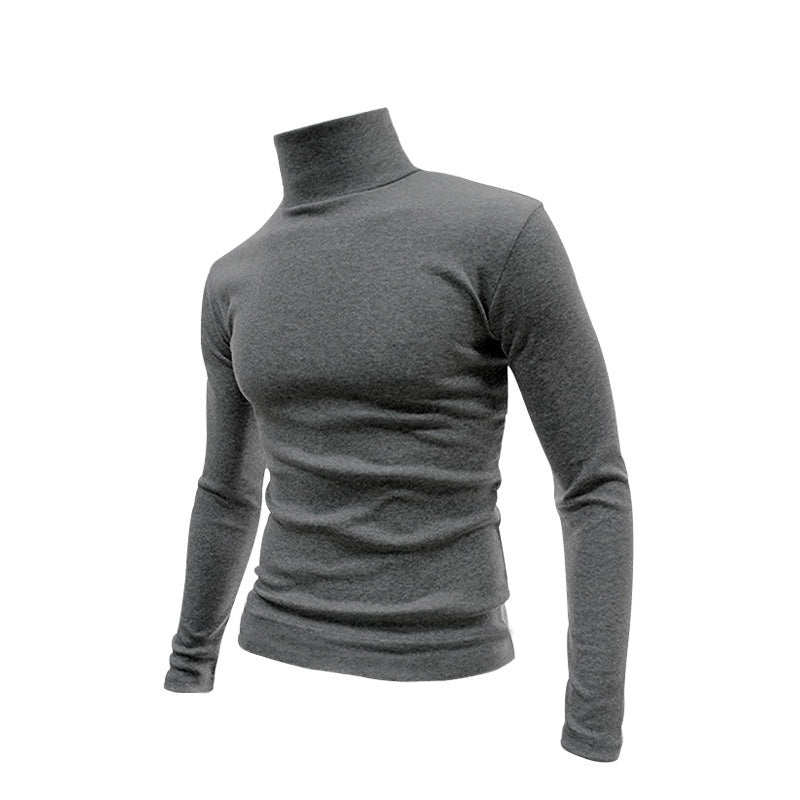 Men's Slim Fit Turtleneck Fine Knit Shirt with Stretch Comfort Mune Fashion