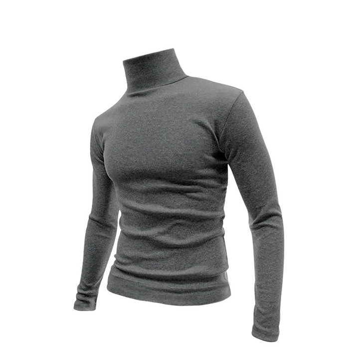Men's Slim Fit Turtleneck Fine Knit Shirt with Stretch Comfort Mune Fashion