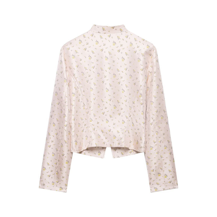 Women's short jacket in military-inspired brocade and frogging design Drune