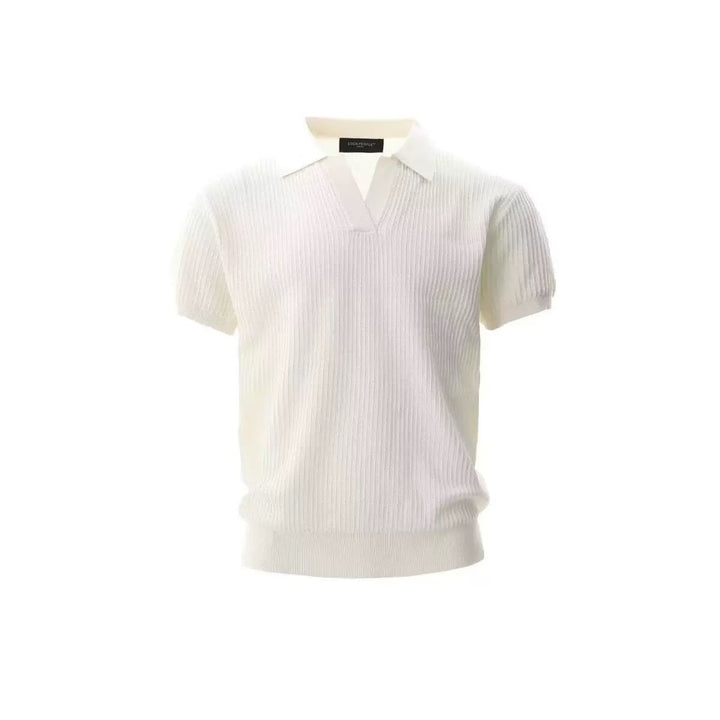 Men's Fashion Knit Polo Shirt with V-Neck Mune Fashion