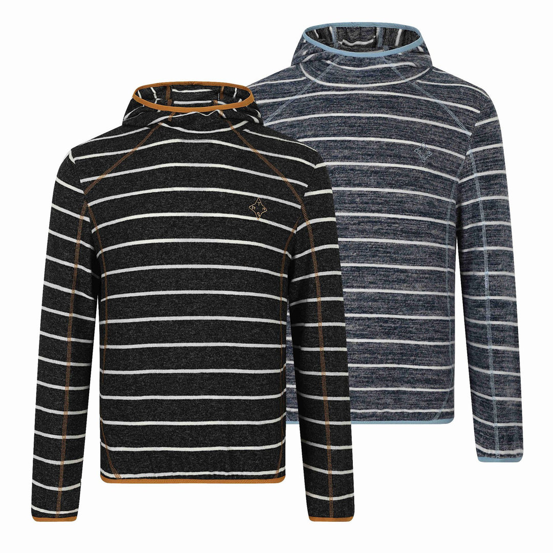 Unisex Striped Knit Half Collar Sweater with Raglan Sleeves Mune Fashion