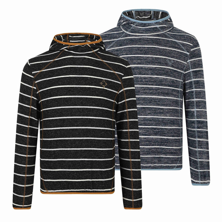 Unisex Striped Knit Half Collar Sweater with Raglan Sleeves Mune Fashion