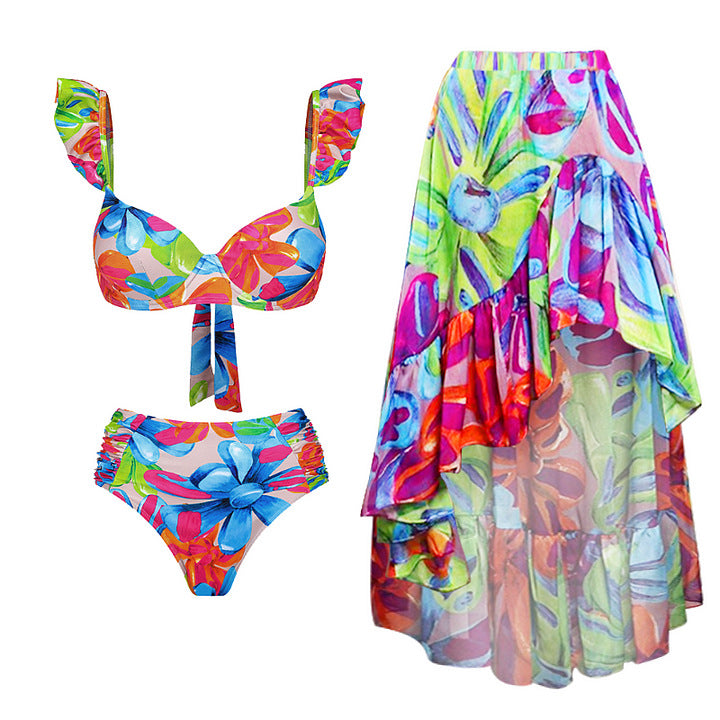Women's One-Piece Swimsuit with Floral Cut-Out Design Mune Fashion