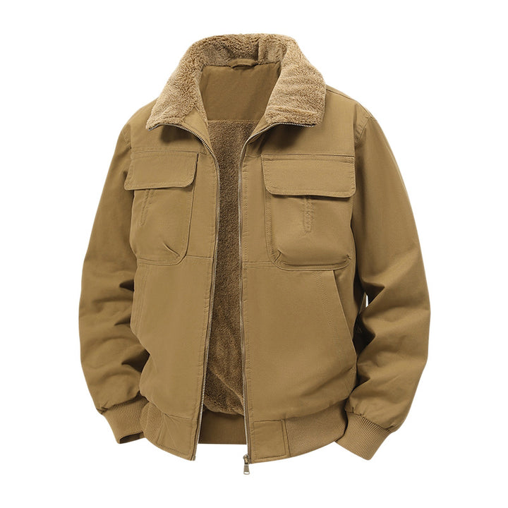 Men's thermo bomber jacket with full zip, sherpa collar, and utility pockets Mune Fashion