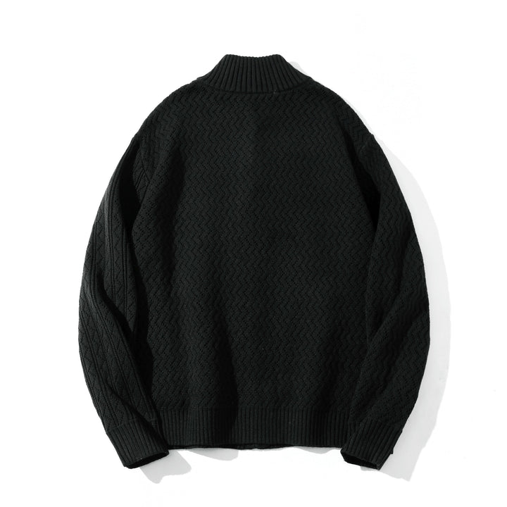 Unisex structured knit zip jacket with high ribbed collar and kangaroo pockets Mune Fashion