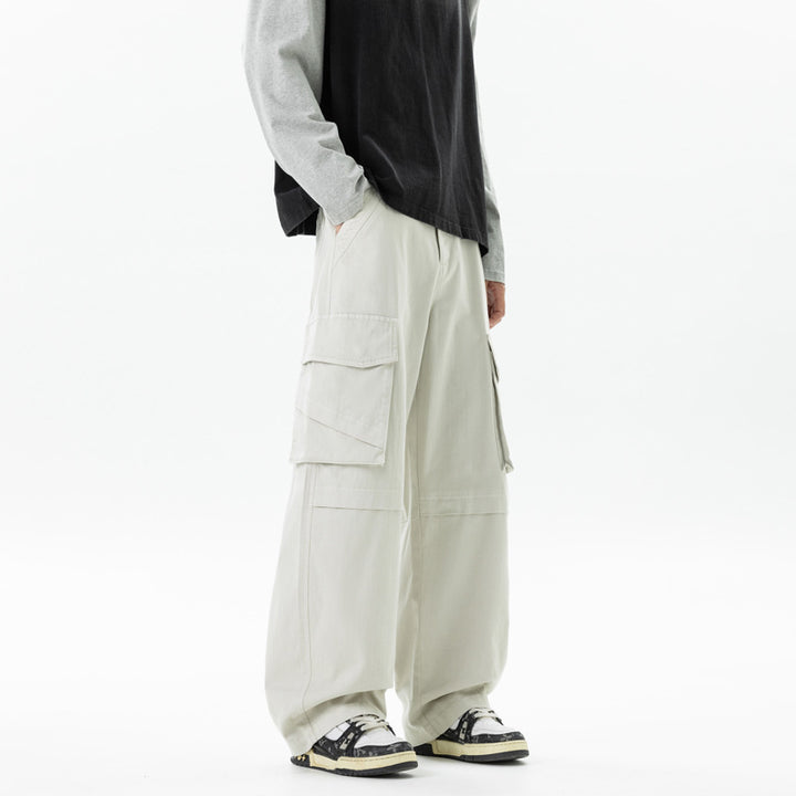 Damen weite Cargo-Hose mit hoher Taille und Multifunktions-Taschen Mune Fashion