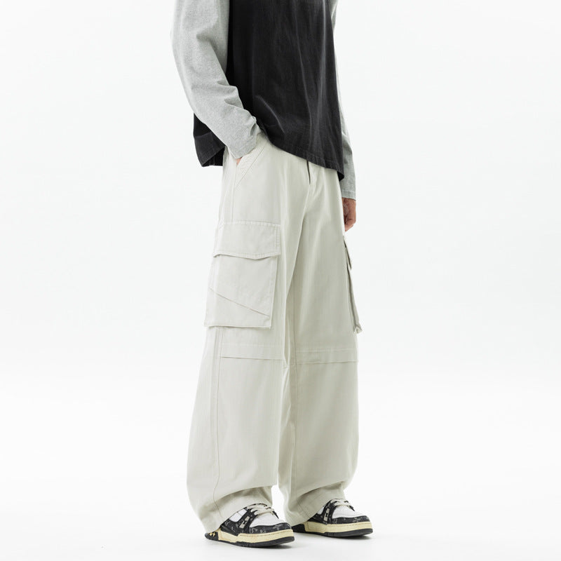 Damen weite Cargo-Hose mit hoher Taille und Multifunktions-Taschen Mune Fashion