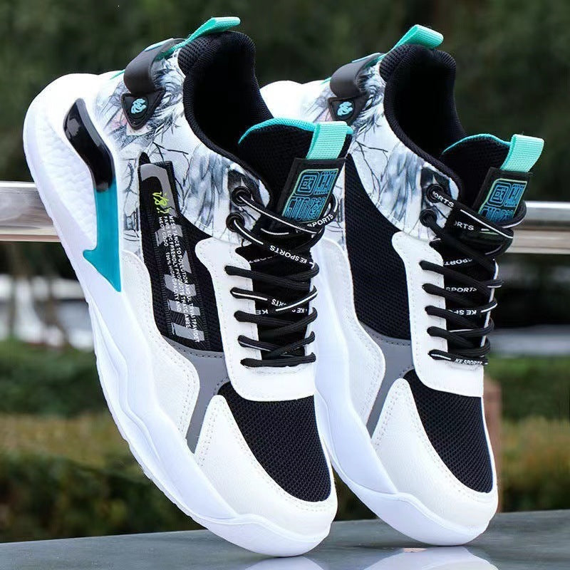 Men's Athletic High-Top Sneakers with Detailed Graphic Design Mune Fashion