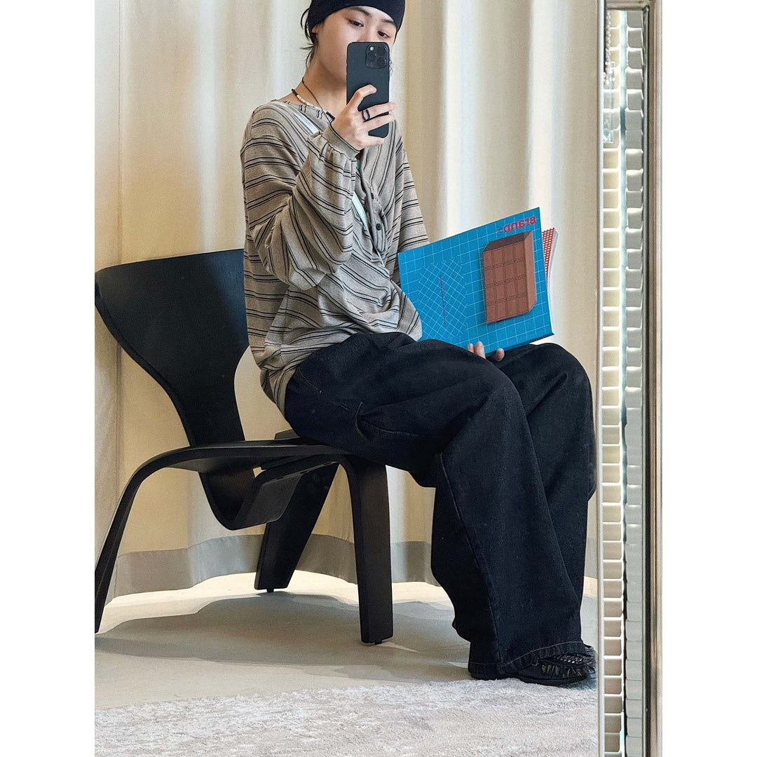 Women's Extra Loose Relaxed Denim Pants in Balloon Cut with Elastic Waistband