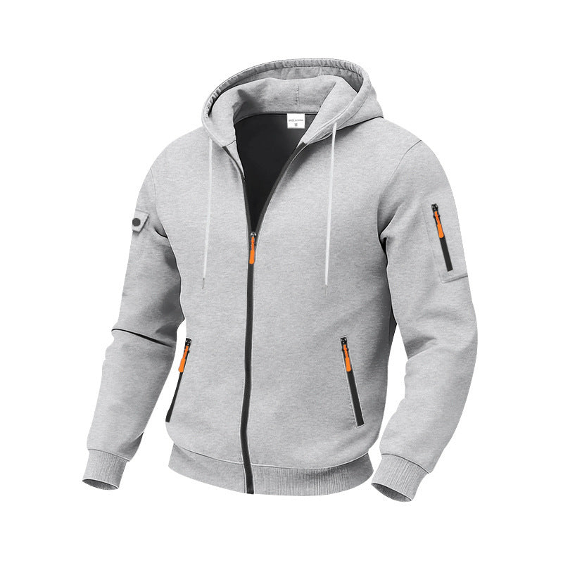 Men's nano technical hooded jacket with zipper, zip pockets and arm pocket Mune Fashion