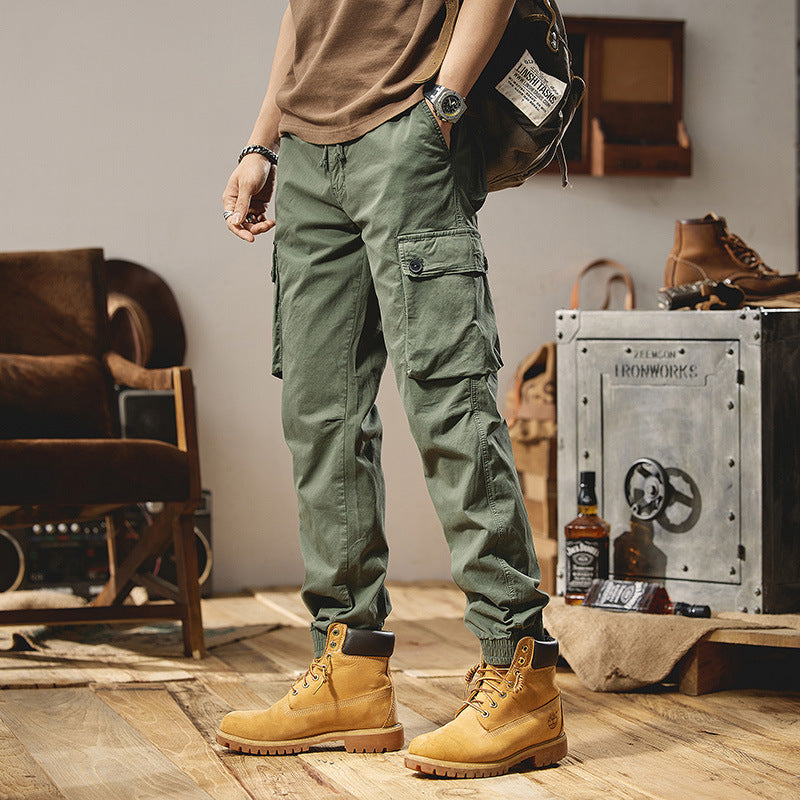 Herren Canvas-Cargojogger mit verstärkten Kniepaneelen, elastischem Komfortbund und Organizer-Taschen Mune Fashion
