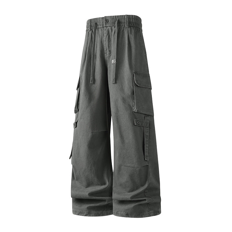 Herren Extraweite Baggy-Cargo-Hose mit Elastikbund, Tunnelzug und Mehrfach‑Utility‑Taschen Mune Fashion