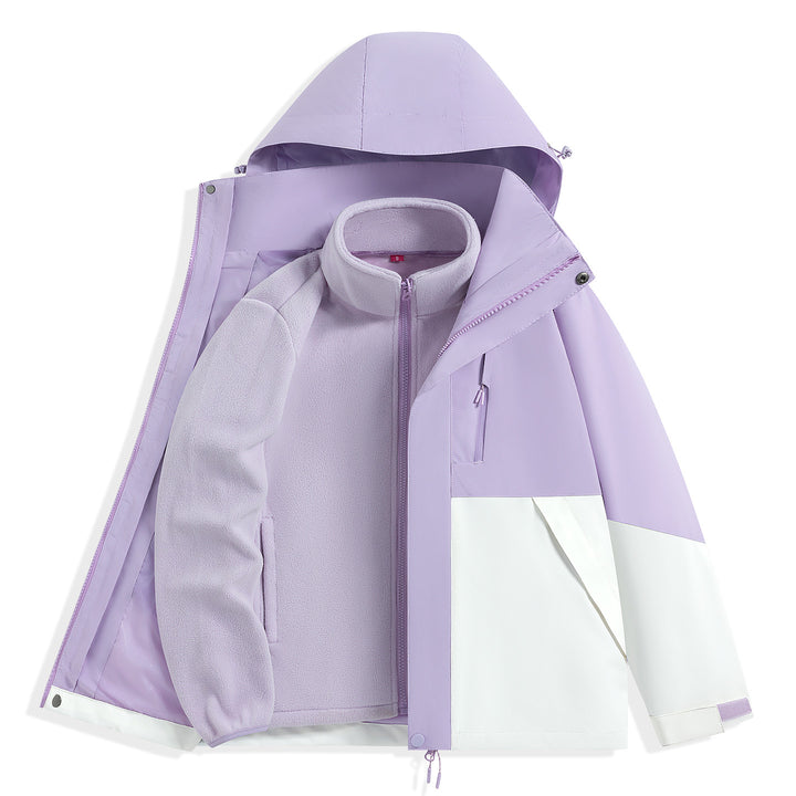 Men's two-layer outdoor parka with removable fleece inner jacket and hood Mune Fashion