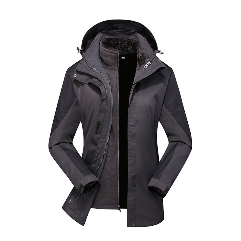 Ladies Modular Softshell Rain Jacket with Removable Fleece Inner Jacket and Adjustable Hood Mune Fashion