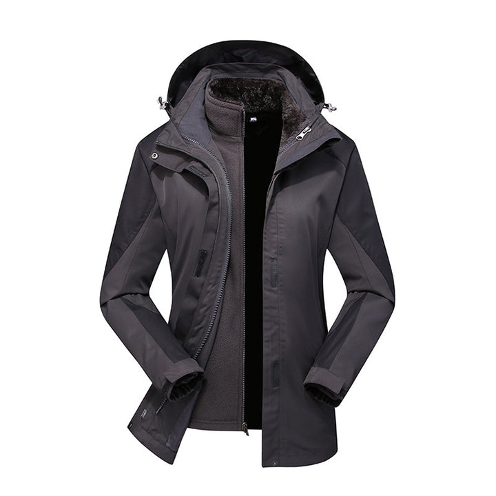 Ladies Modular Softshell Rain Jacket with Removable Fleece Inner Jacket and Adjustable Hood Mune Fashion