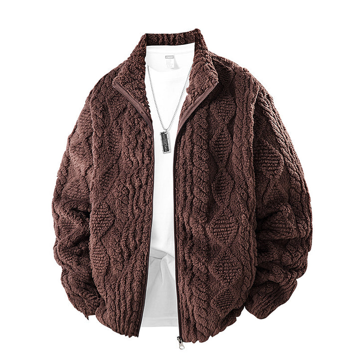 Men's Stylish Fleece Jacket with High Collar Mune Fashion