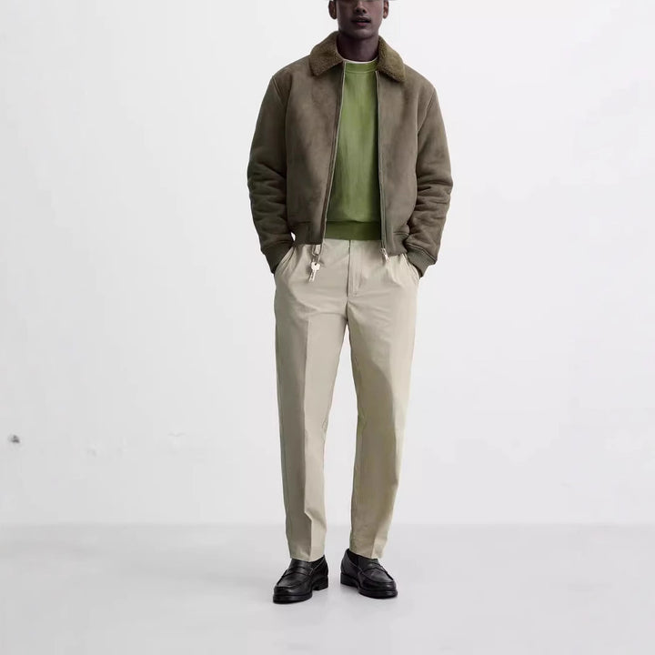 Men's bomber jacket with teddy collar and zipper Mune Fashion