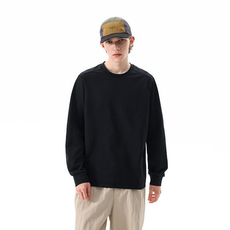 Men's Oversized Long Sleeve Shirt made of heavy cotton jersey with round neck and ribbed cuffs Mune Fashion