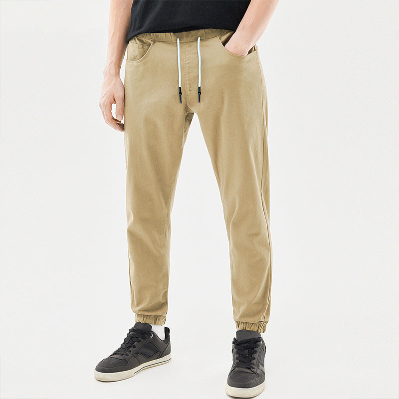 Men's Lightweight Cotton Jogging Pants with Drawstring, Elastic Cuffs and Slanted Pockets Mune Fashion