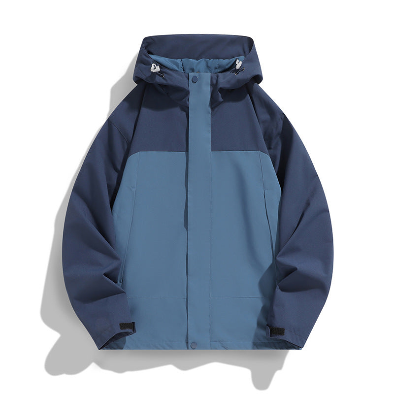 Men's Two-Tone Softshell Field Jacket with Hood, Windproof Outer Material and Minimalist Side Pockets Mune Fashion