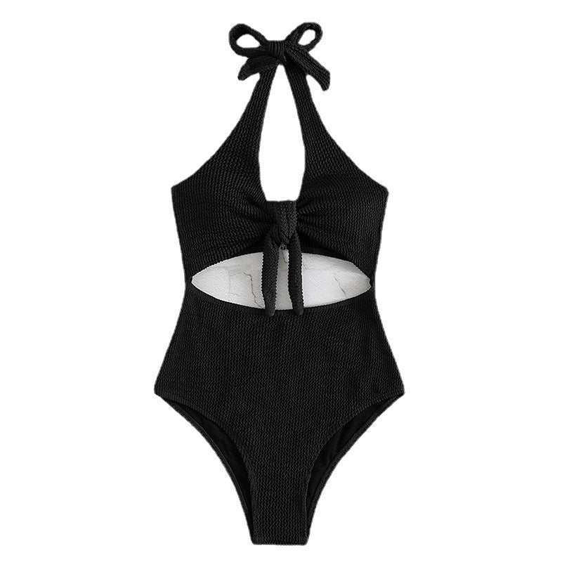 Ladies Cut-Out One-Piece Swimsuit with Knot Detail Mune Fashion