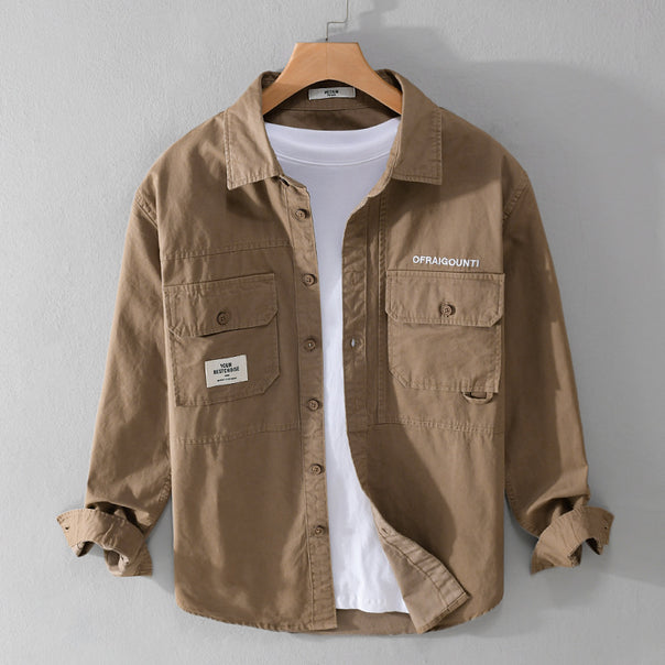 Men's Field Overshirt in Military Style with Patch Chest Pockets and Relaxed Fit Mune Fashion