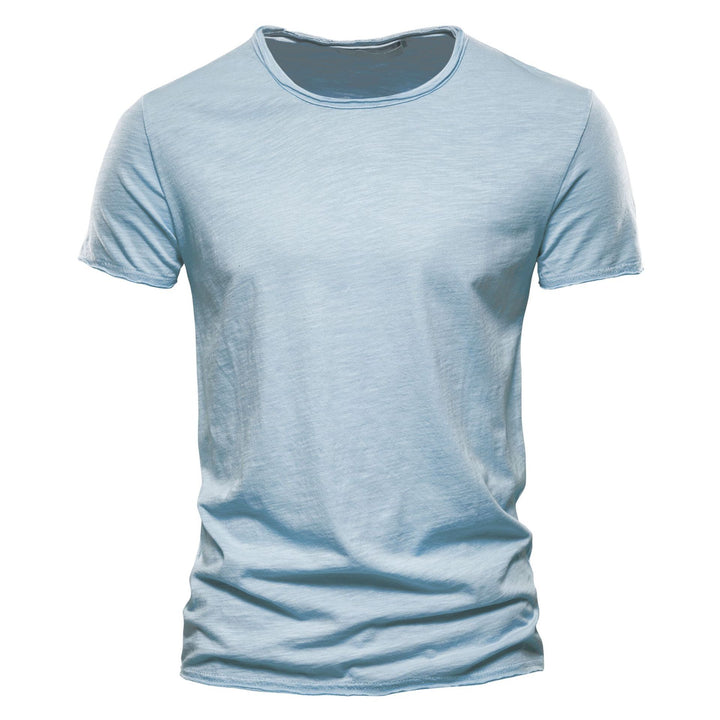 Men's lightweight cotton shirt with round neckline and slim fit Mune Fashion