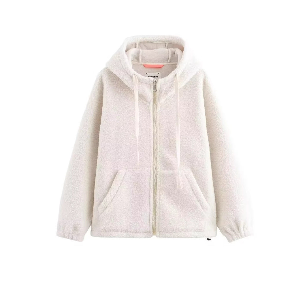 Women's Teddy Fleece Hooded Jacket with Full Zip and Kangaroo Pockets Mune Fashion