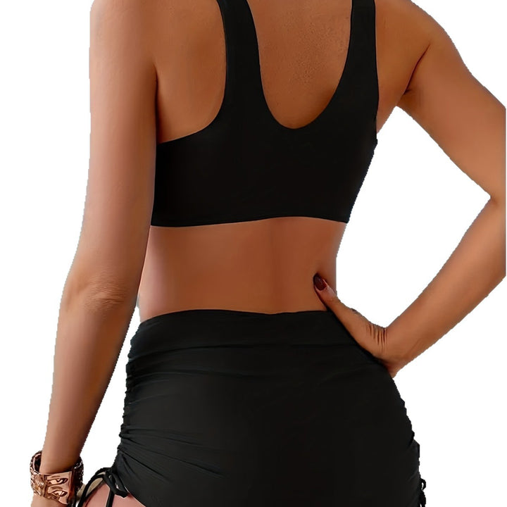 Women's Sportive Bikini Set with Wrap Top and High-Cut Shorts Mune Fashion