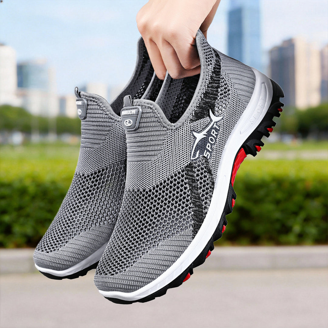 Unisex nan breathable knit slip-on trekking sneakers with flexible EVA midsole and grippy outdoor tread sole Mune Fashion