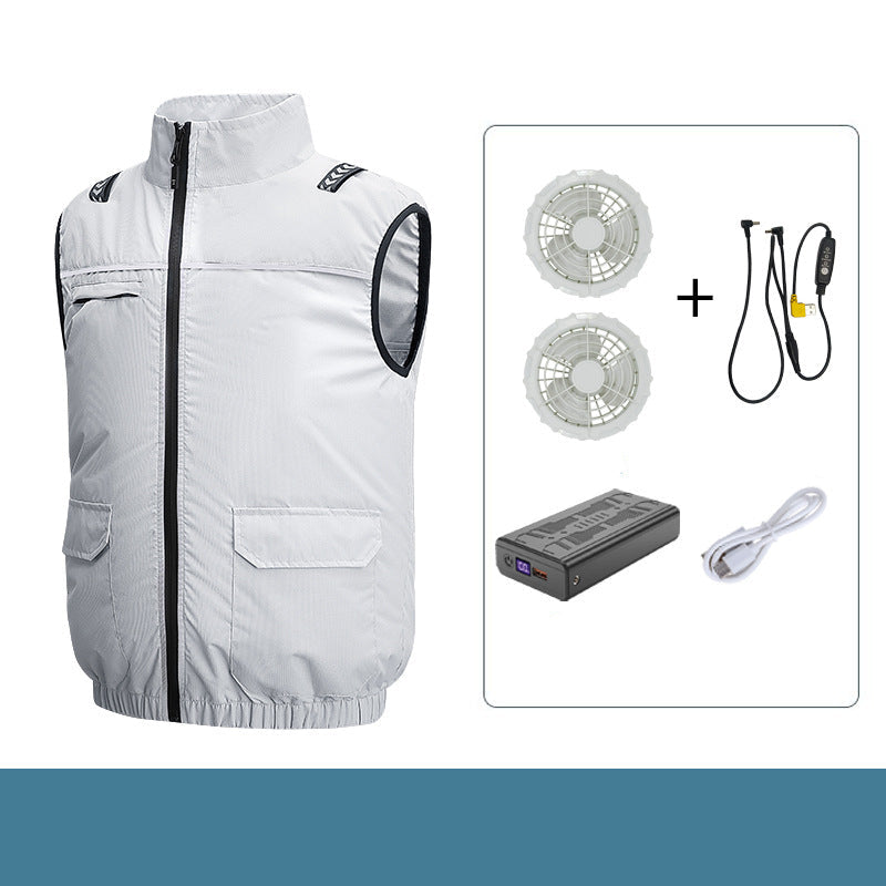 Unisex nan lightweight cooling work vest with integrated fans and external battery Mune Fashion