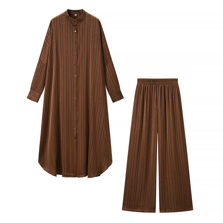 Women's Pleated Palazzo Pants made of vegan leather substitute with high waistband Mune Fashion