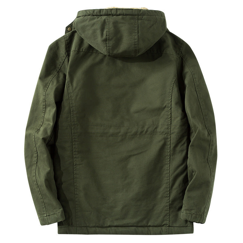Men's Thermo-Canvas Parka with Faux Fur Lining, Hood and Multifunctional Pockets Mune Fashion