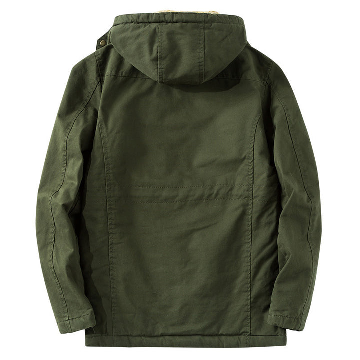 Men's Thermo-Canvas Parka with Faux Fur Lining, Hood and Multifunctional Pockets Mune Fashion
