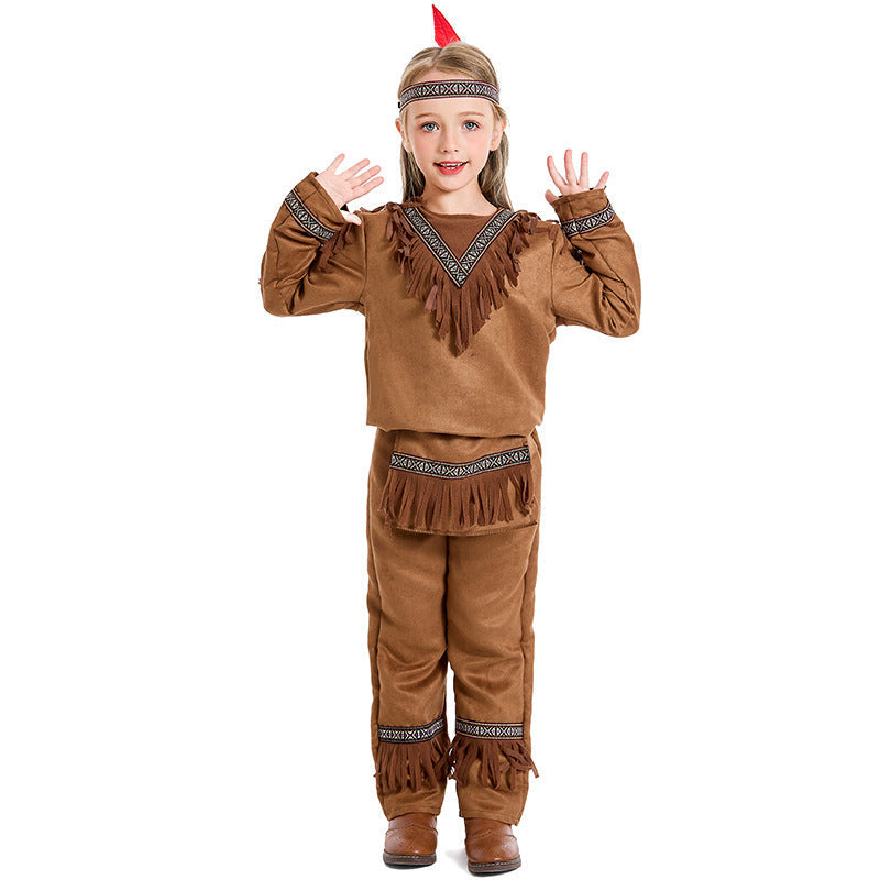 Girl Native American Costume with Fringe and Detail-Loving Top Mune Fashion