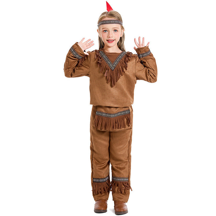Girl Native American Costume with Fringe and Detail-Loving Top Mune Fashion