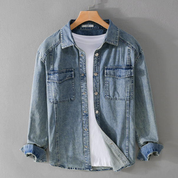 Men's Casual Oversized Denim Shirt Mune Fashion
