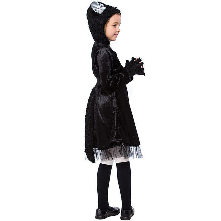 Girl's Cat Costume with Hood and Detailed Accessories Mune Fashion