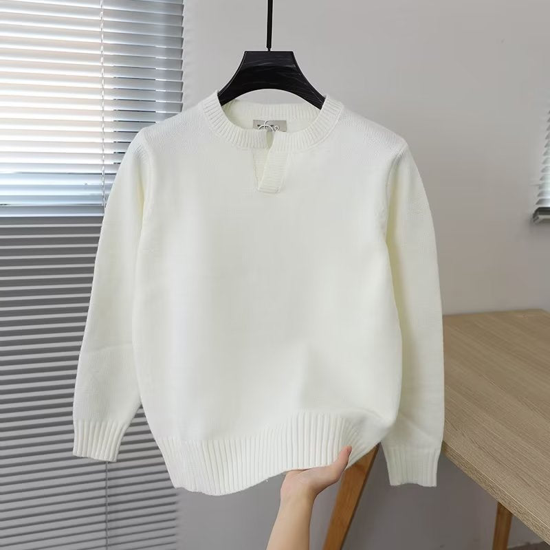 Women Elegant Knit Sweater with Stand-Up Collar Mune Fashion