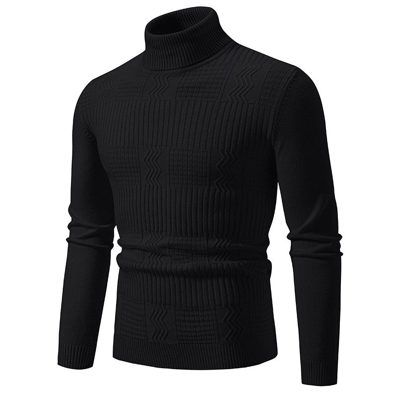 Men's turtleneck sweater with textured knit and fitted silhouette Mune Fashion