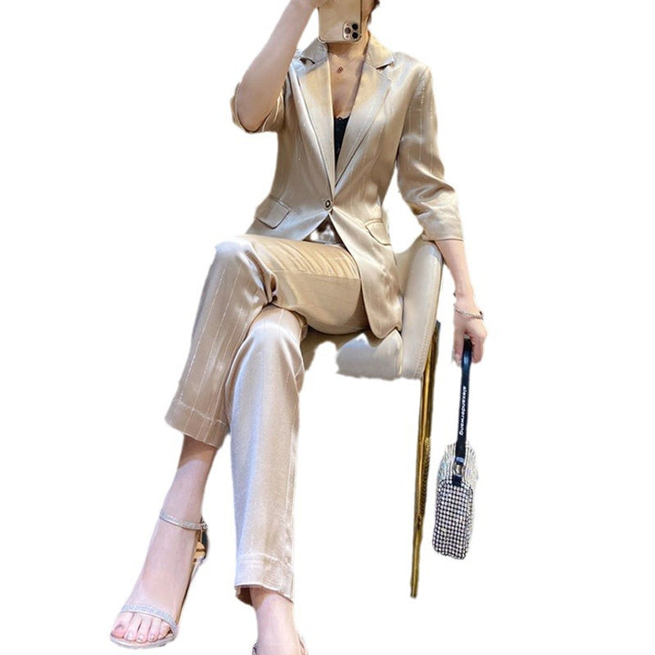 Ladies Elegant Blazer with Shiny Finish Mune Fashion
