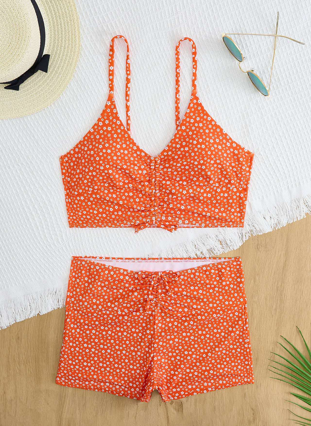 Women's bikini with floral ruffle design and adjustable straps Mune Fashion