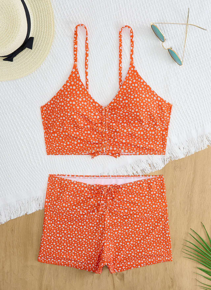 Women's bikini with floral ruffle design and adjustable straps Mune Fashion