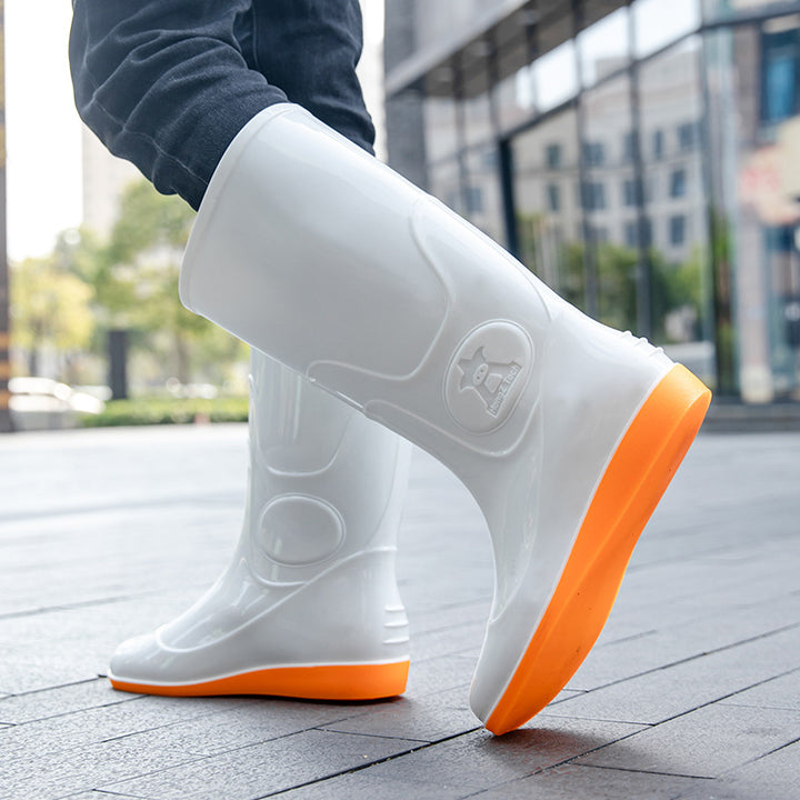 Women Shiny mid-height rain boots made of PVC with a lightweight wedge heel Mune Fashion