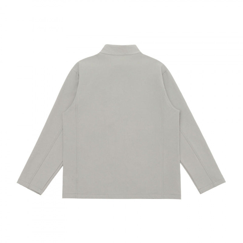 Unisex Light Tech-Fleece Zip Jacket with Stand-Up Collar, three Zip Pockets and Straight Cut Mune Fashion