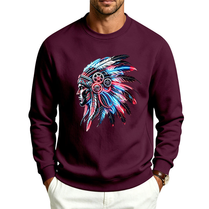Men's sweatshirt with detailed feather decoration print Mune Fashion