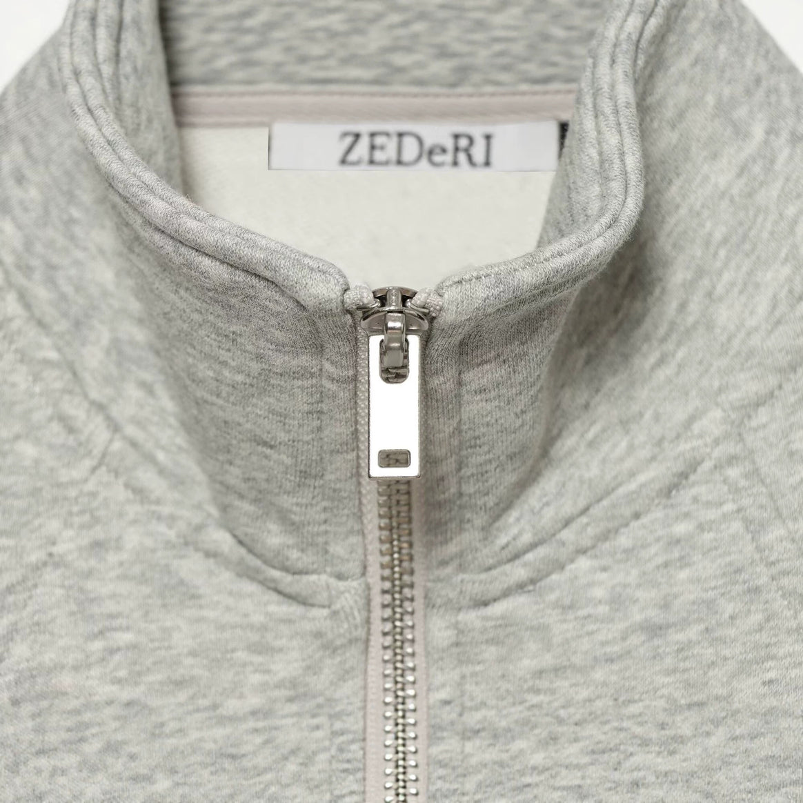 Women's Tailored Sweatshirt Cardigan with Full Zip, Stand Collar and Raglan Sleeves Drune