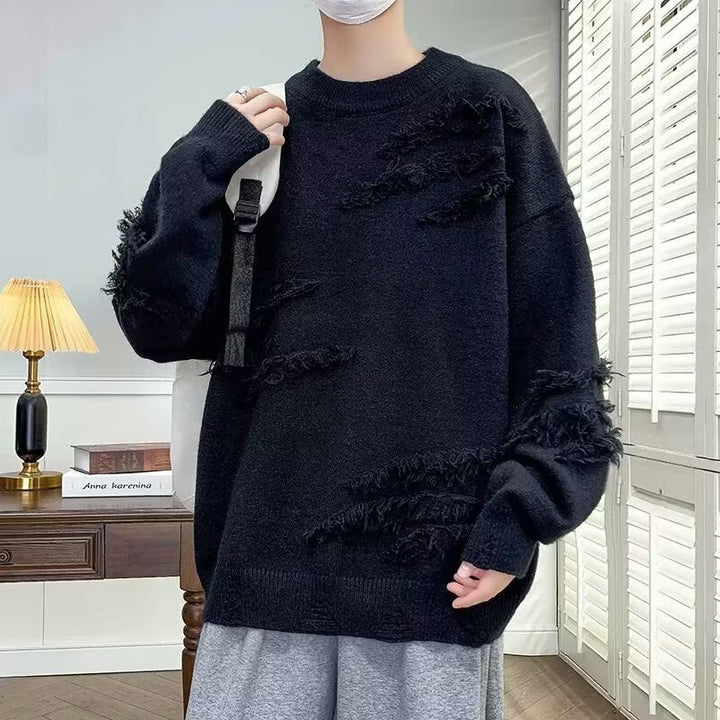 Women Fashionable Chunky Knit Sweater with Fringes Mune Fashion